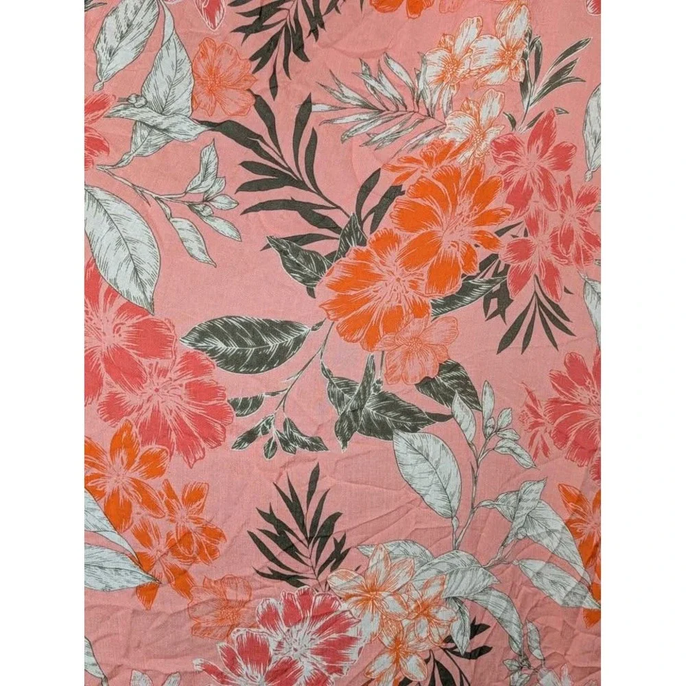 Coral Floral Scarf Wrap Shawl Lightweight Oversized Spring‎ Summer 70 x 26